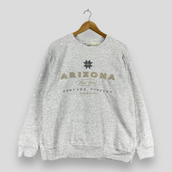 Vintage Y2K ARIZONA Crewneck sudadera mediana Arizona Blue Jeans Spellout  bordado Arizona genuino confort jersey gris suéter tamaño M