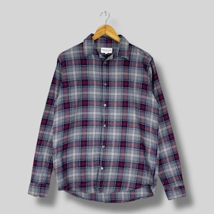 Checkered Flannel Shirt Small Vintage Y2K Plaid Checkered Tartan Multicolor Streetwear Hipster Casual Boyfriend Shirt Button Up Size S