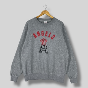 ANGELS Mlb Sweatshirt Crewneck Xlarge Vintage Y2K Los Angeles Angels Printed Sportswear Angels Pullover Gray Distressed Sweater Size XL