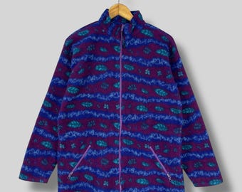 Vintage 90s Ll Bean Wool Jacket Skiwear Full Over Print Oversized
