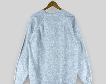 Vintage 90's Plain Gray Sweatshirt Crewneck Medium Hanes Made In Usa Sportswear Sweater Blank Gray Distressed Sweater Pullover Size M