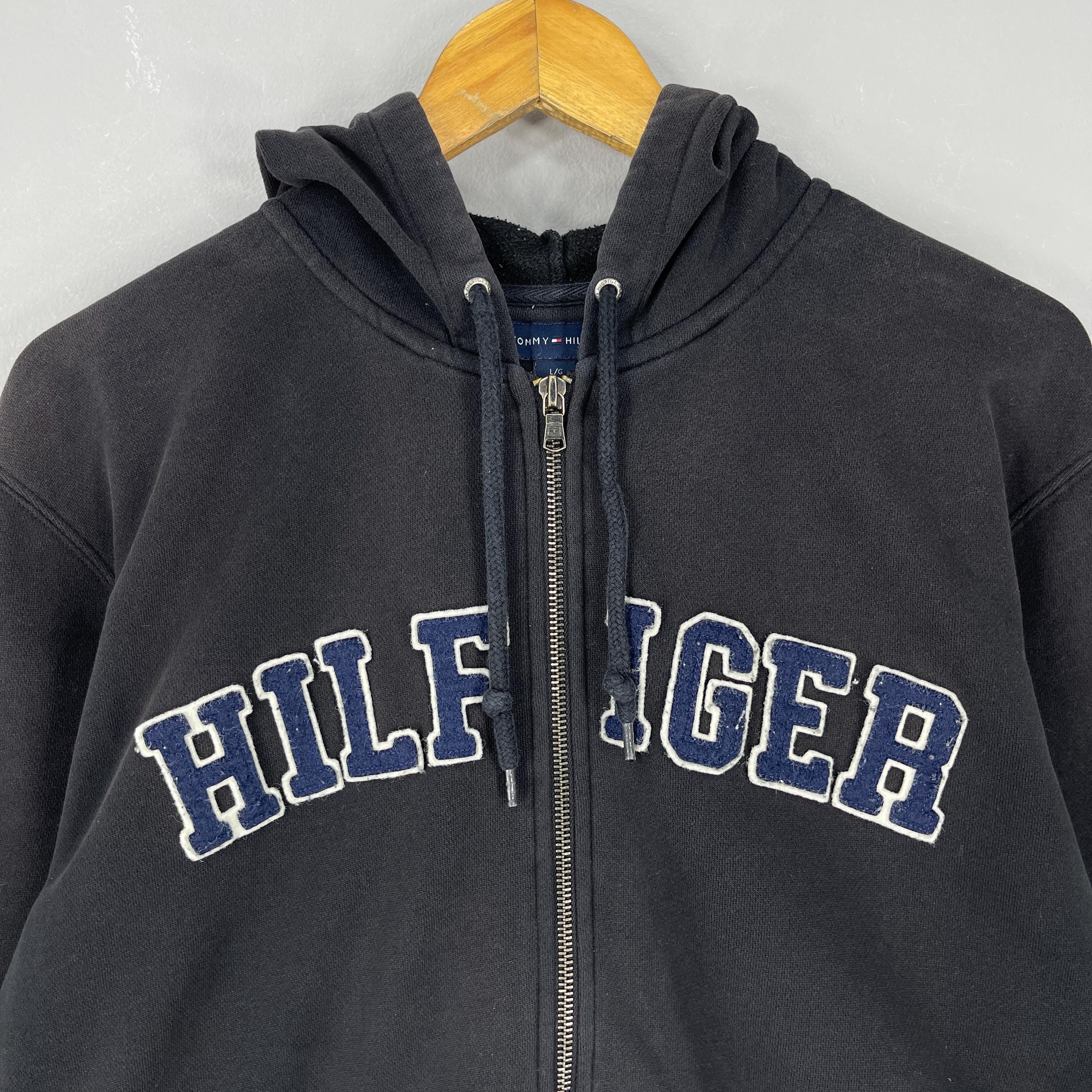 Vintage Y2K TOMMY HILFIGER Zip up Hoodie Large Tommy Hilfiger