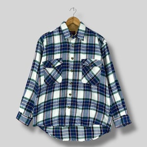 Vintage MUDDY FOX Flanell Hemd Medium 1990s Kariert Kariert Tartan Multicolor Doppeltasche Minimalist Freund Hemd Button Up Größe M