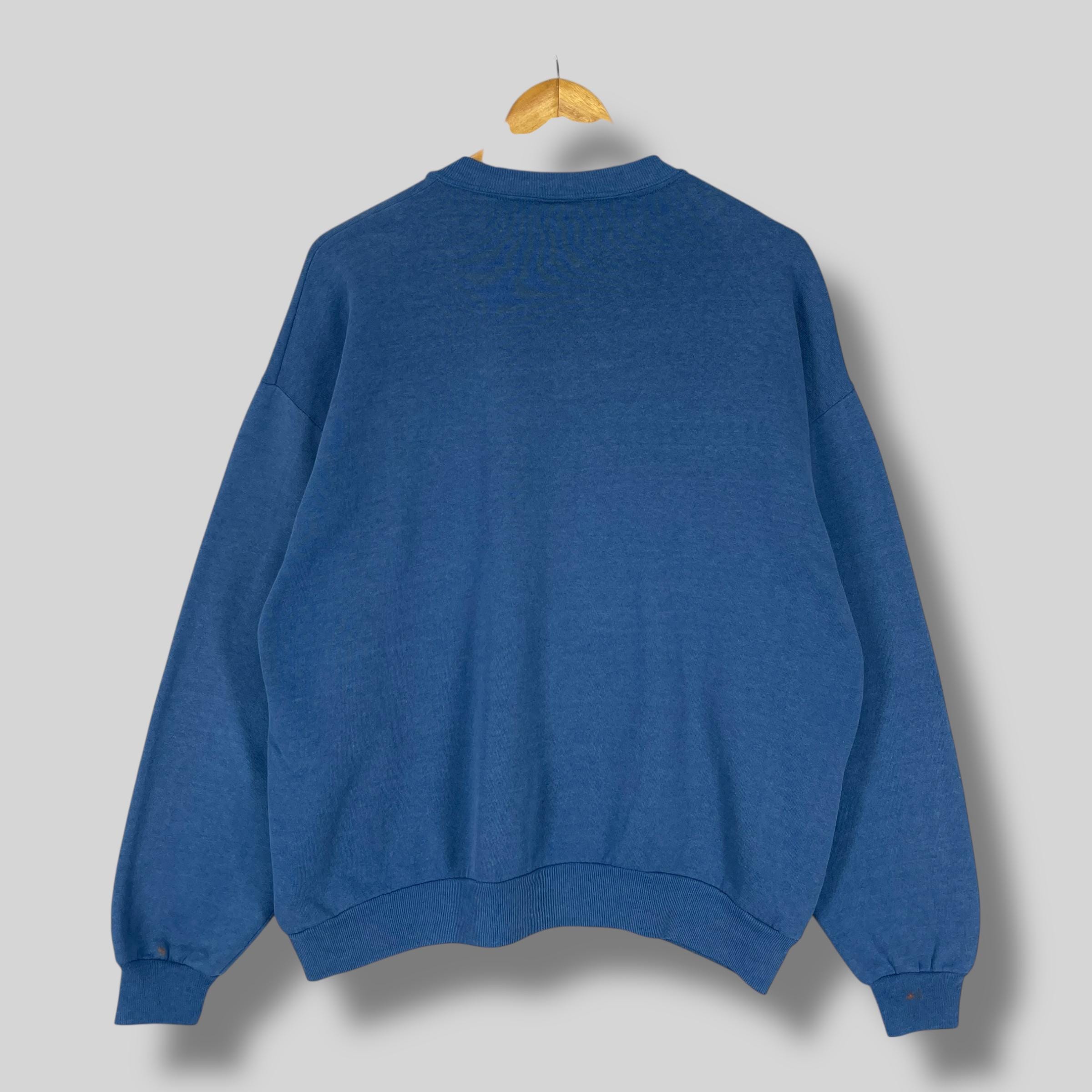 Vintage Plain Blue Crewneck Sweatshirt Xlarge 1990s Jerzees Blank 