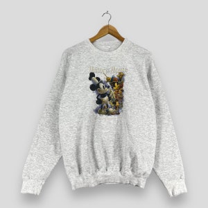 Vintage 90&#39;s MICKEY MOUSE Crewneck Sweatshirt Medium Tokyo Disneyland History Of The Mouse Walt Disney Mickey Pullover Gray Sweater Size M