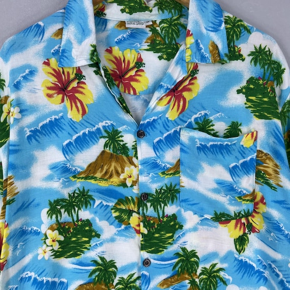 Vintage 90's SUN N SAND Hawaii Shirt Medium Hawaiian Island
