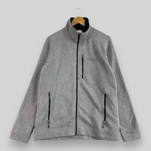 COLUMBIA Fleece Jacket Large Vintage Y2K Columbia Sportswear Outdoor Cold Weather Coat Columbia Omni Wick Gray Fleece Jacket Zipper Size L