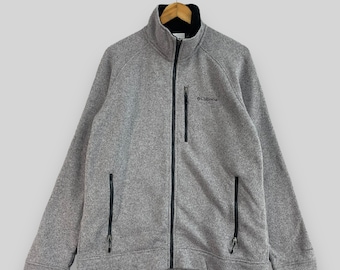 COLUMBIA Fleece Jacket Large Vintage Y2K Columbia Sportswear Outdoor Cold Weather Coat Columbia Omni Wick Gray Fleece Jacket Zipper Size L
