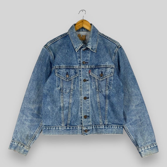 Vintage 90's LEVI'S Strauss Denim Trucker Jacket Small Distressed
