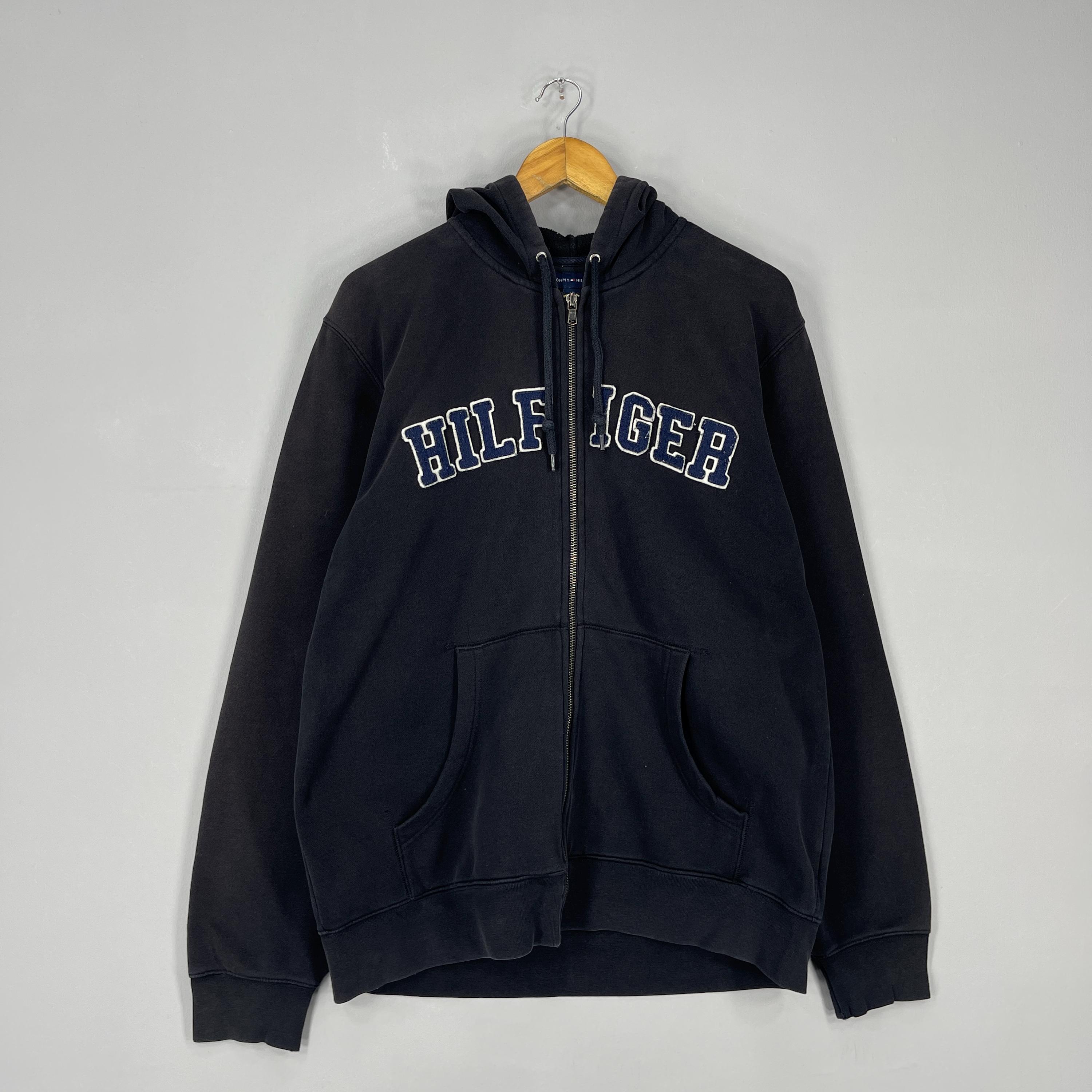 Vintage Y2K TOMMY HILFIGER Zip up Hoodie Large Tommy Hilfiger 