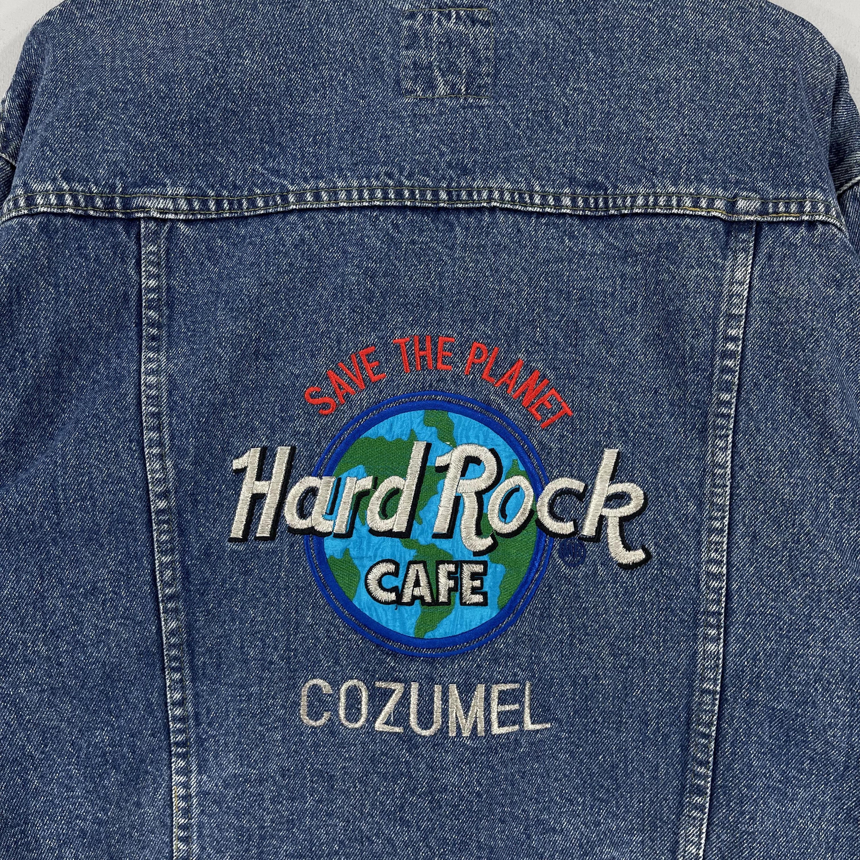 Vintage 90's HARD ROCK CAFE Denim Trucker Jacket Large Hard Rock