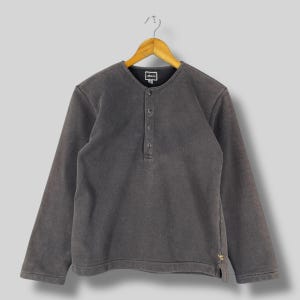 Vintage 90&#39;s 45RPM Half Button Sweater Medium Japanese Designer 45rpm Streetwear Distressed Sun Faded Women Sweater Pullover Size 2