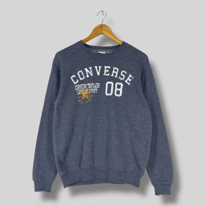 Vintage Y2K CONVERSE Crewneck Sweatshirt Medium Converse All Star Spellout Printed Sportswear Converse Chuck Taylor Gray Sweater Size M