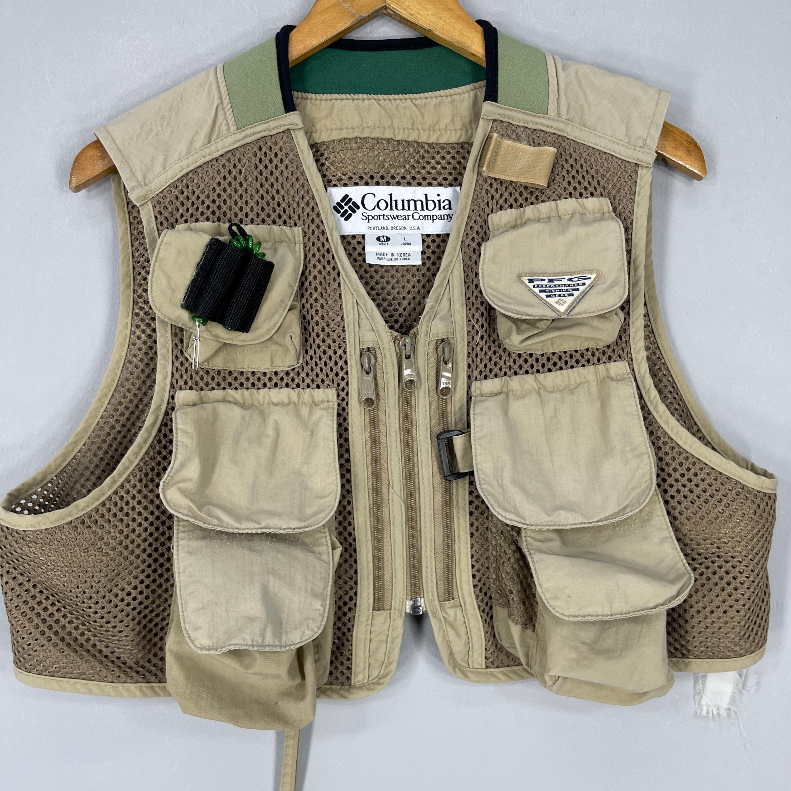 ウェア 90s Columbia PFG FISHING JACKET COLUMBIA PFG Fishing Vest Jacket Men's Medium Vintage 90's - Mesh