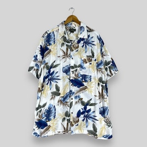 Vintage Y2K DAVID TAYLOR Hawaii Shirt Xlarge Hawaiian Sailing Beach Tropical Floral Motive Tiki Honolulu Multicolor Buttondown Shirt Size XL