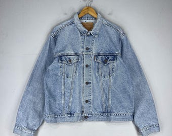 2冊セットLEVI’S VINTAGE DENIM JACKETS Vintage 90s Levi's Trucker Jacket Mens L Black Denim Double