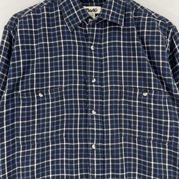 Checkered Gingham Flannel Shirt Large Vintage 199… - image 2