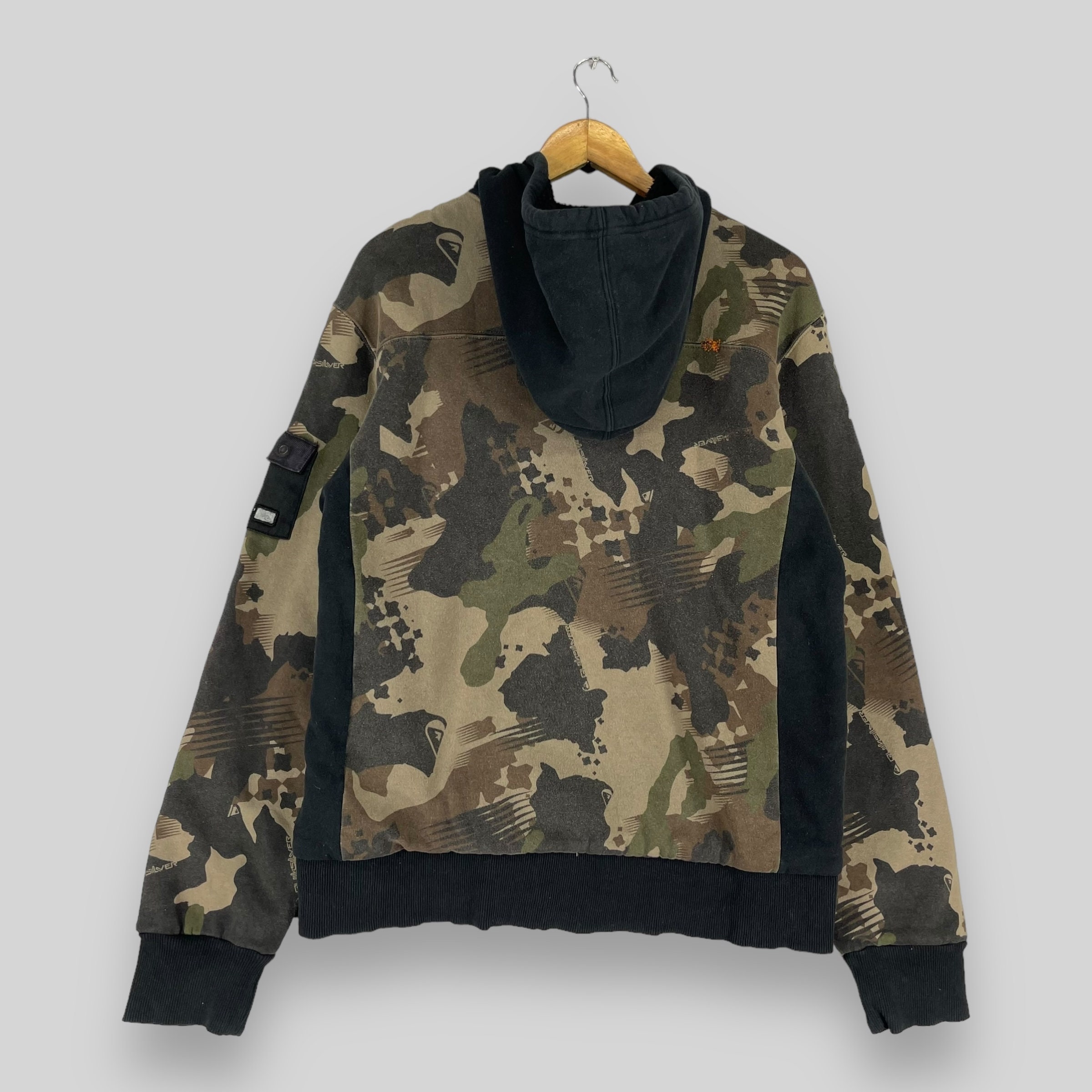 最新発見 QUIKSILVER Y2K Vintage Zipper Surf Quiksilver Medium Hoodie サーフィン・ボディボード
