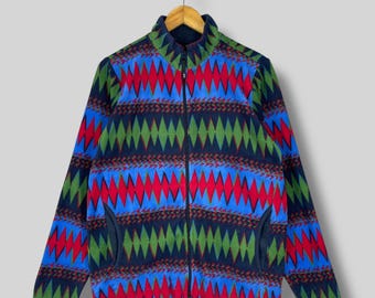 Vintage 1990s LL BEAN Multicolor Fleece Jacket Small Ll Bean Usa