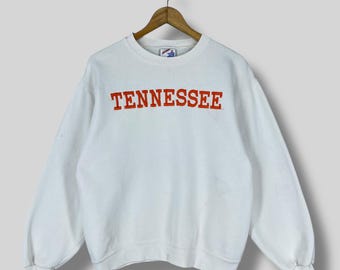 Bluza TENNESSEE z okrągłym dekoltem, krótka, w stylu vintage z lat 90. Tennessee, USA, miasto, stan, haft, biały sweter w stylu vintage, rozmiar M