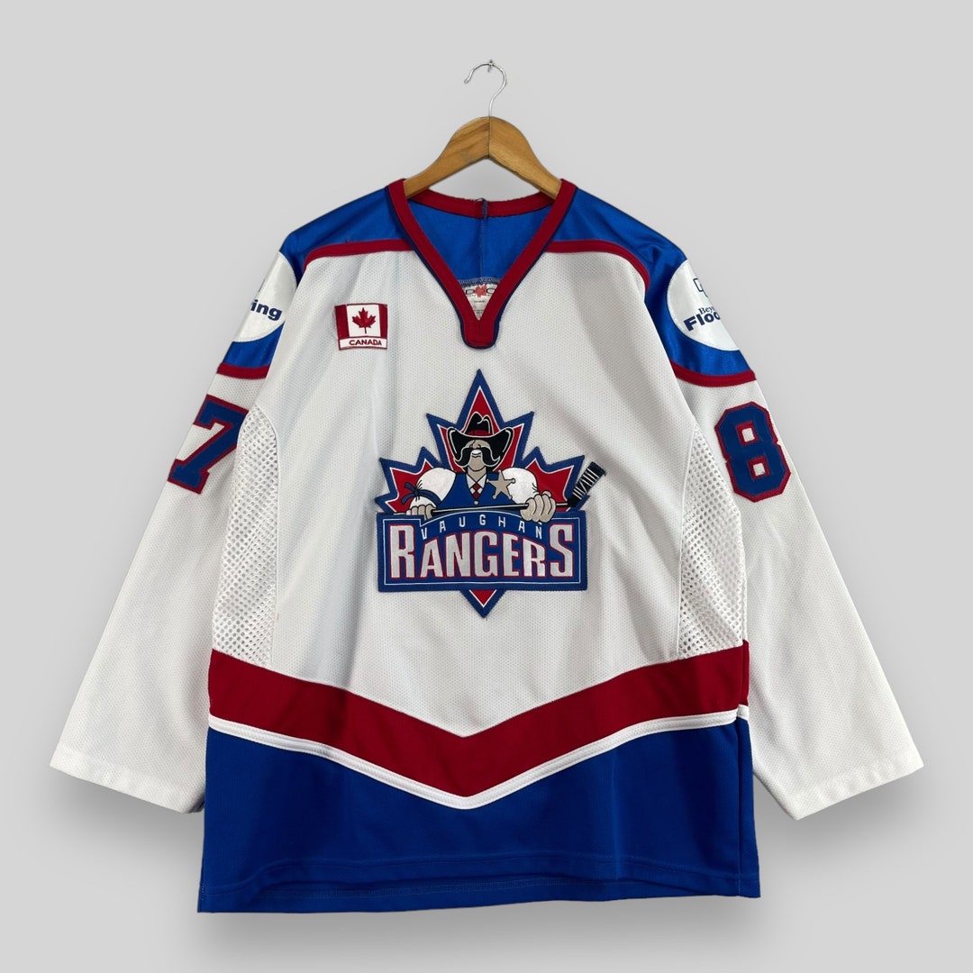Vintage 90's Vaughan RANGERS Hockey Jersey Medium Canadian Ice Hockey Nhl  Team Sportswear Ccm Rangers Hockey Embroidery Jersey Size M