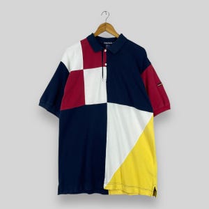 Vintage 1990s NAUTICA Sailing Polos Tshirt Large Nautica Sailing Gear Sportswear Streetwear Nautica Ocean Sportsmen Colorblock Polos Size L