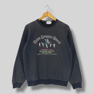 Vintage 90&#39;s UCLA Crewneck Sweatshirt Medium University Of California Los Angeles Embroidery Sportswear Ucla Faded Black Sweater Size M