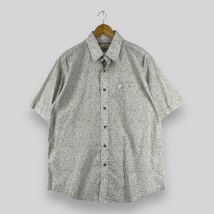 WRANGLER Floral Paisley Shirt Large Vintage Y2K Baroque Floral Paisley Motive Printed Party Disco Shirt Button Up Casual Oxford Shirt Size L