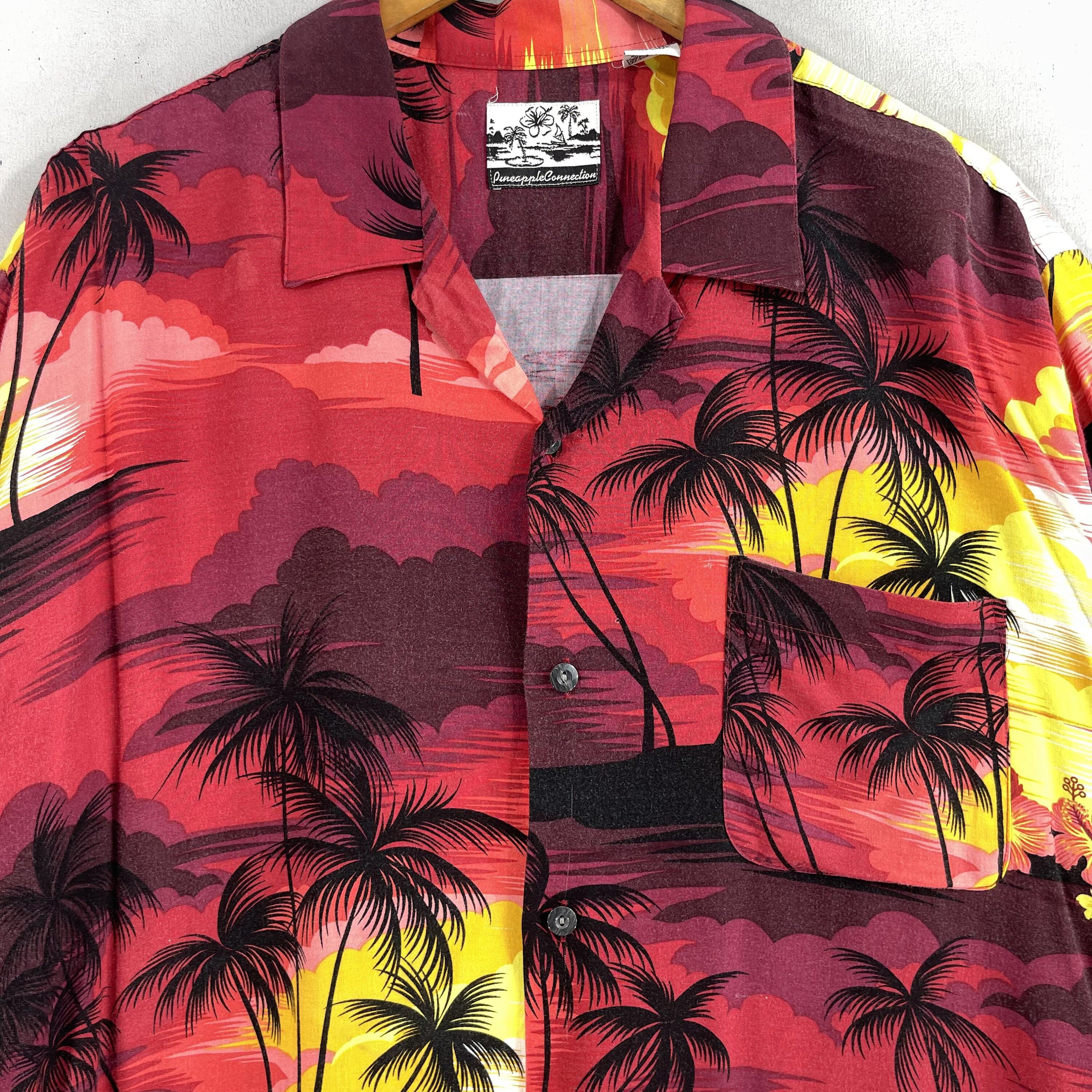 PINEAPPLE CONNECTION Hawaii Rayon Shirt Large Vintage 90s PINEAPPLE CONNECTION Hawaii Rayon Shirt Large Vintage 90s