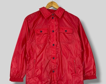 Vintage 1990s MIZUNO Olympic Ski Jacket Small Mizuno Japan Archival Sportswear Techwear Red Nylon Light Zipper Windbreaker Jacket Size S