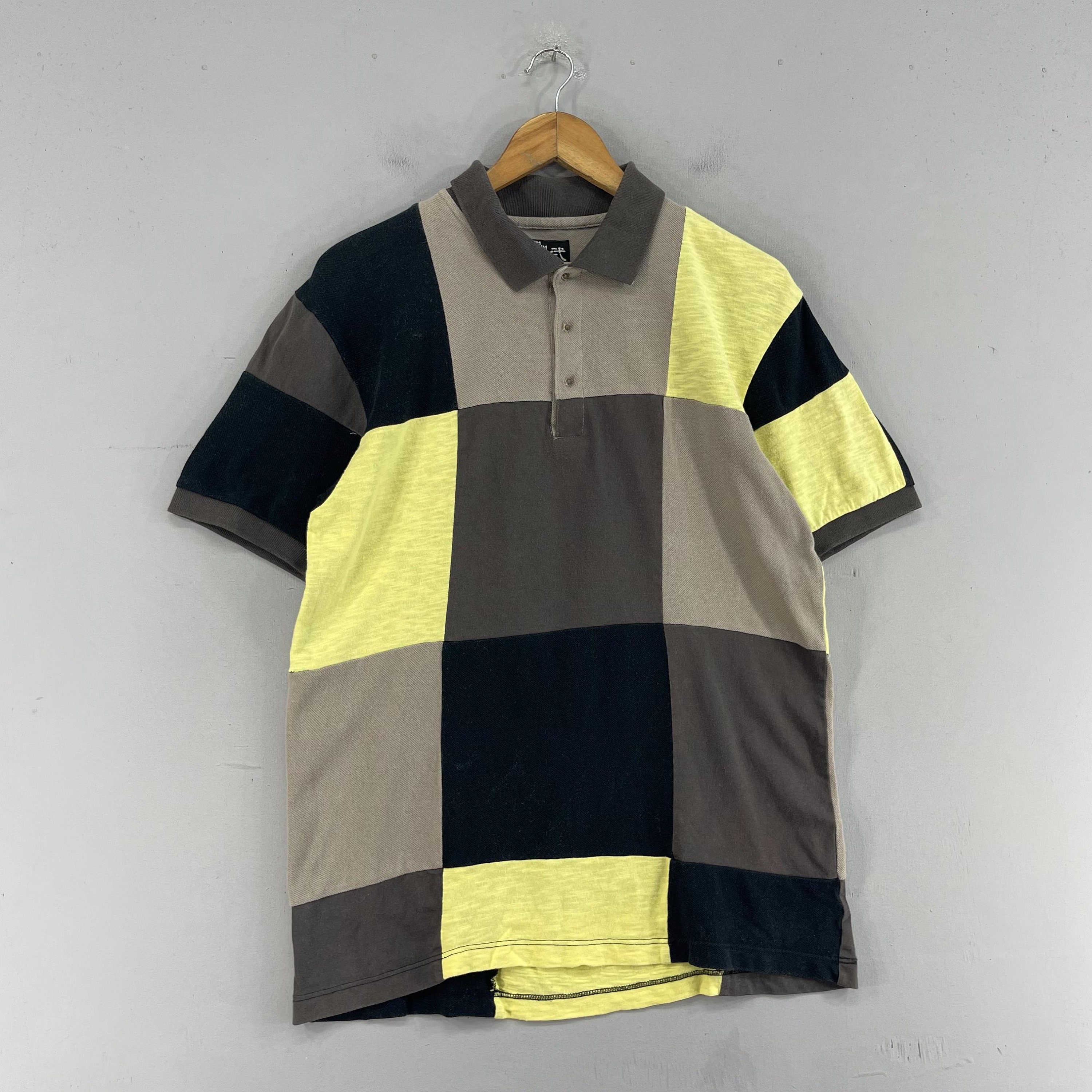 PPFM ポロ　シャツ Vintage PPFM Patchwork Polo Shirt Small 90's Ppfm Japan Checkered