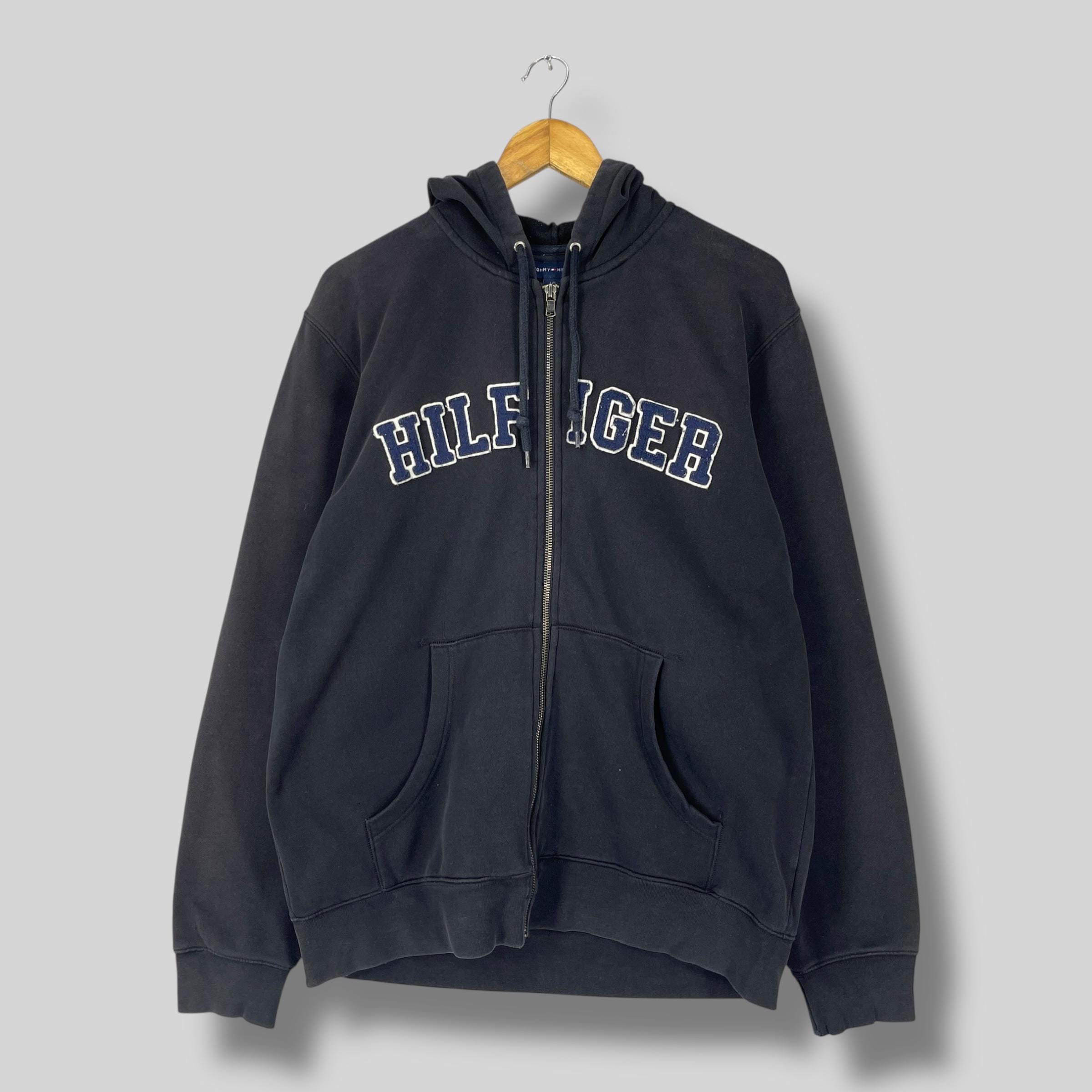 Vintage Y2K TOMMY HILFIGER Zip up Hoodie Large Tommy Hilfiger 