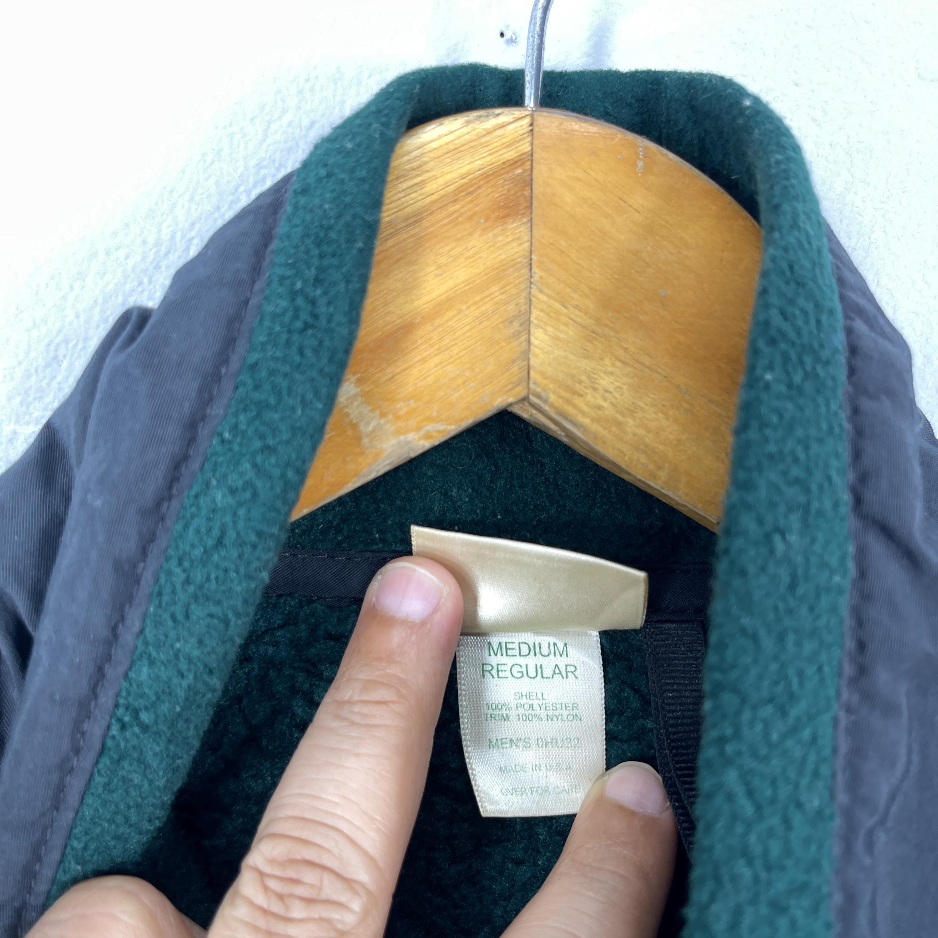 Veste fève vintage LL femme grande polaire bleu vert fermeture éclair
