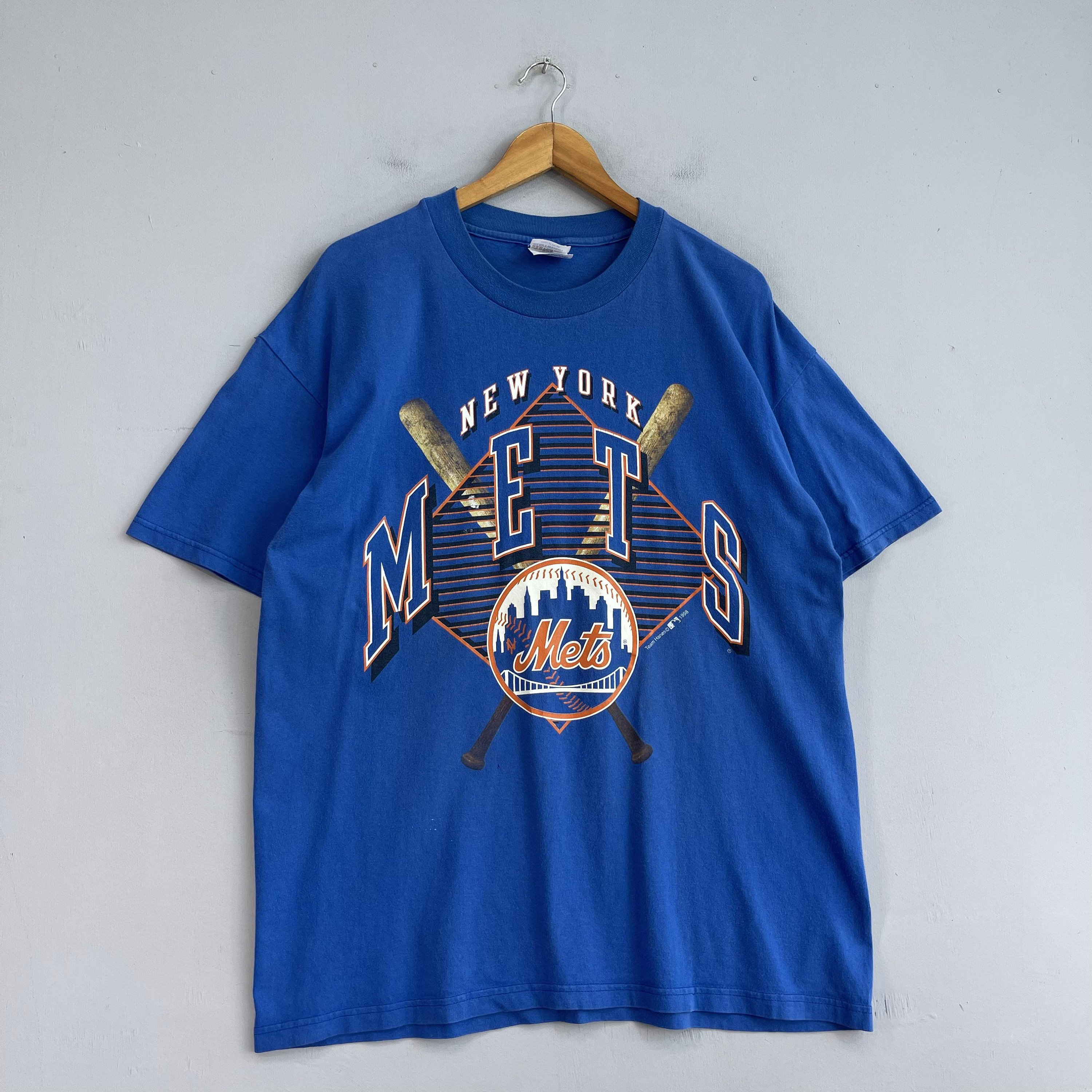 90s USA製 MLB New York Mets 優勝フォト 5分袖 XL Vintage 1990s NEW YORK METS Mlb Tshirt Large Hanes American