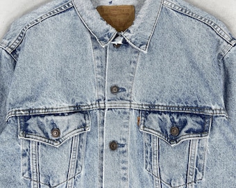 Vintage 1990s LEVIS 75505-0212 Denim Trucker Jacket Medium Levis