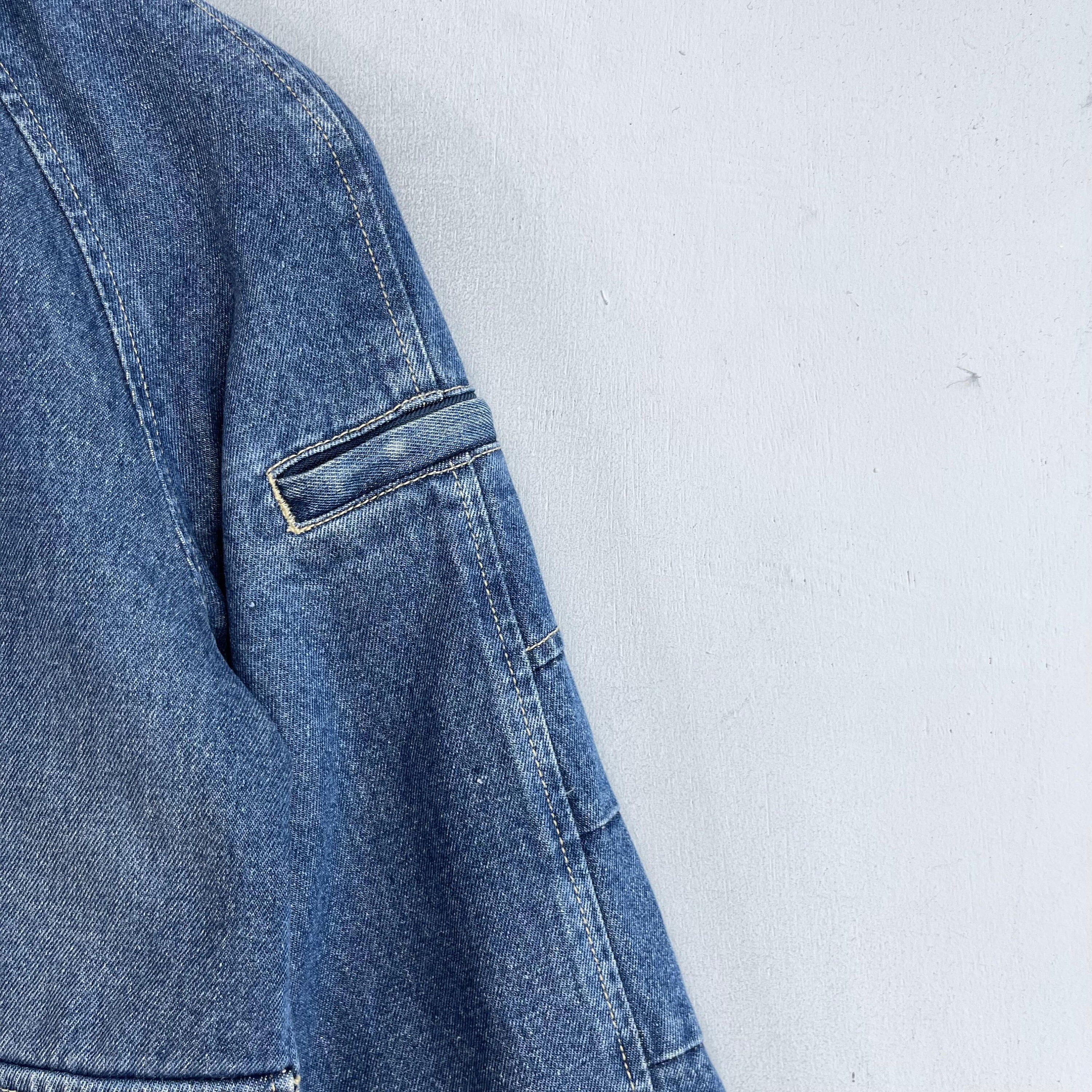 90s DKNY new york back denim W33 後染め DKNY Denim Jeans Jacket Medium Vintage 1990s Donna Karan New