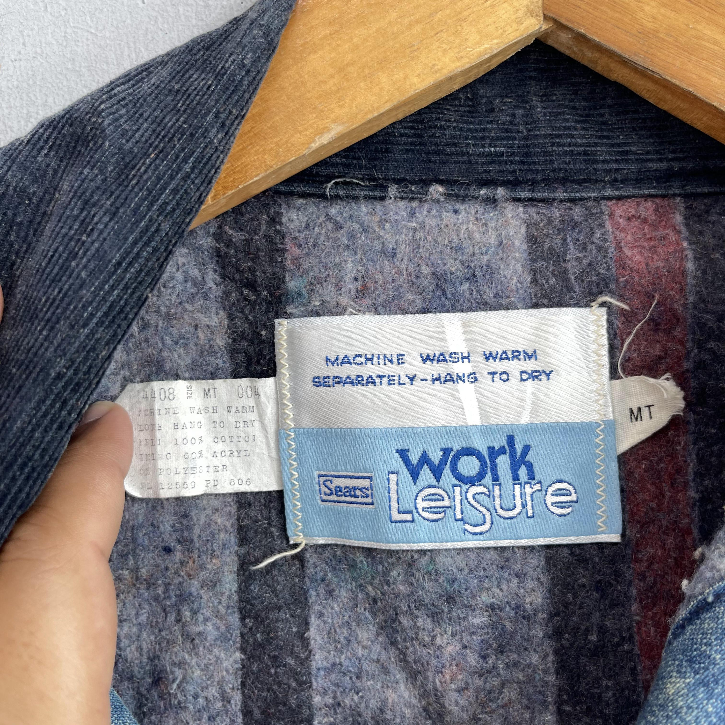 Vintage 80's SEARS Chore Denim Jacket Medium Workwear Blanket