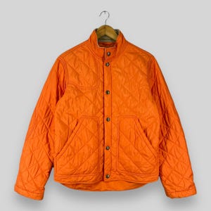 POLO Ralph Lauren Jacket Small Vintage 1990s Ralph Lauren Sportswear Diamond Quilted Cold Weather Jacket Polo Quilted Jacket Orange Size S