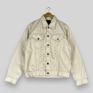 Vintage 90s Denim Bleach Trucker Jacket Acidwash Blue Denim