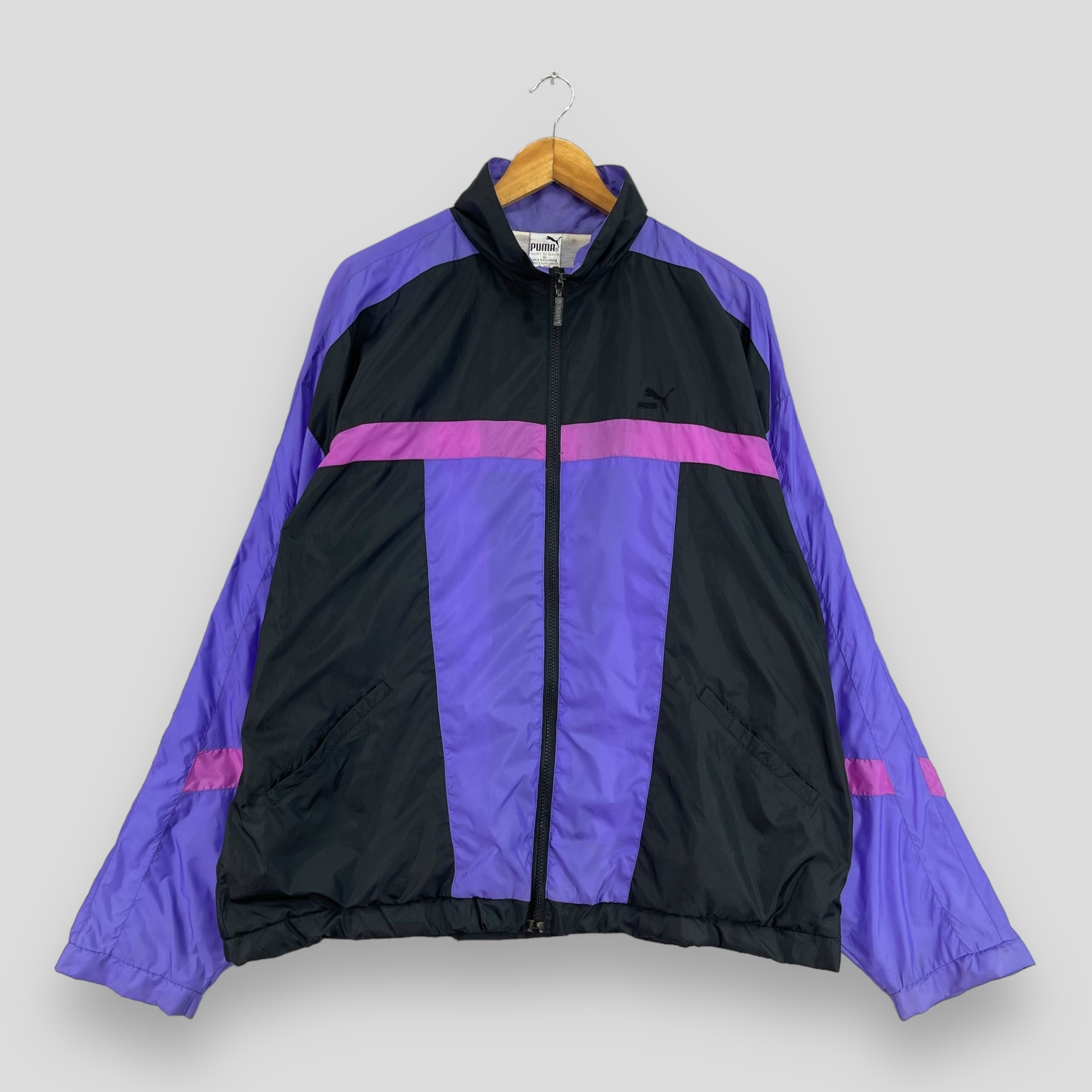 Vintage 1990s PUMA Multicolor Windbreaker Jacket Xlarge Puma