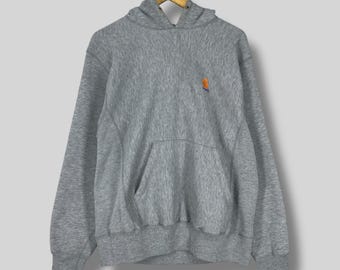Vintage 1990s CARHARTT Pullover Hoodie Large Carhartt Rugged Wear Outdoor Streetwear Carhartt Usa Gray Heavy Sweater Hoodie Size L