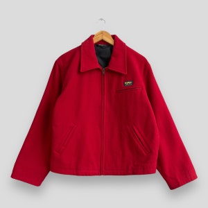 Vintage 90&#39;s OSHKOSH Heavy Wool Jacket Medium Oshkosh Warmer Coat Cold Weather Jacket Winter Oshkosh Red Wool Zipper Jacket Size M