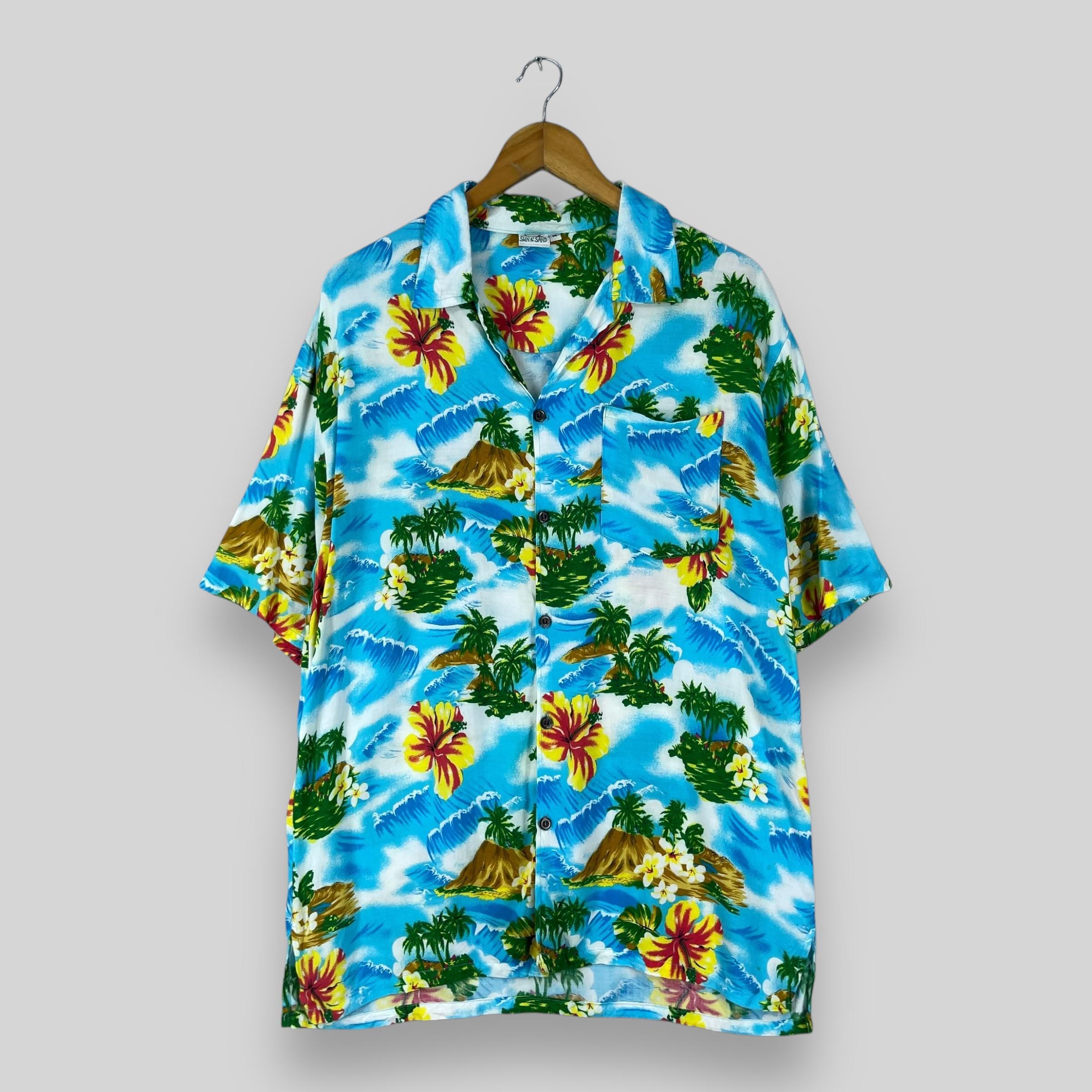 Vintage 90's SUN N SAND Hawaii Shirt Medium Hawaiian Island