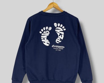 Vintage Y2K Hang Ten Black Sweatshirt Medium Hang Ten Aloha