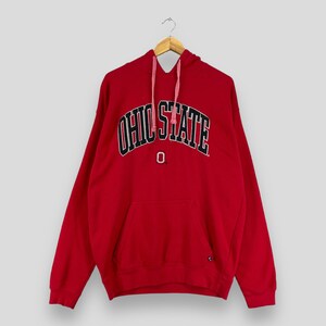 Vintage Y2K Ohio State BUCKEYES Hoodie Large Ohio State University Football Team Embroidery Buckeyes Ncaa Red Pullover Sweater Size L
