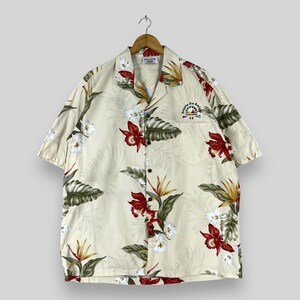 PACIFIC LEGEND Hawaii Button Up Shirt Xlarge Vintage 90&#39;s Hawaiian Aloha Tropical Floral Tiki Honolulu Beachwear Aloha Wear Shirt Size XL