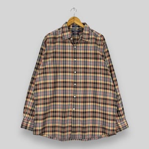 Vintage DANIEL CREMIEUX Checkered Flannel Shirt Xlarge Y2K Plaid Tartan Multicolor Hipster Minimalist Indie Boho Button Up Shirt Size XL