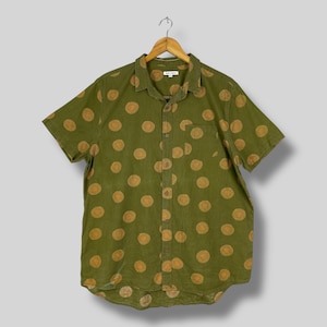 BANKS JOURNAL Hawaii Shirt Large Vintage Y2K Hawaiian Abstract Pattern All Over Printed Party Disco Button Up Distressed Aloha Shirt Size L