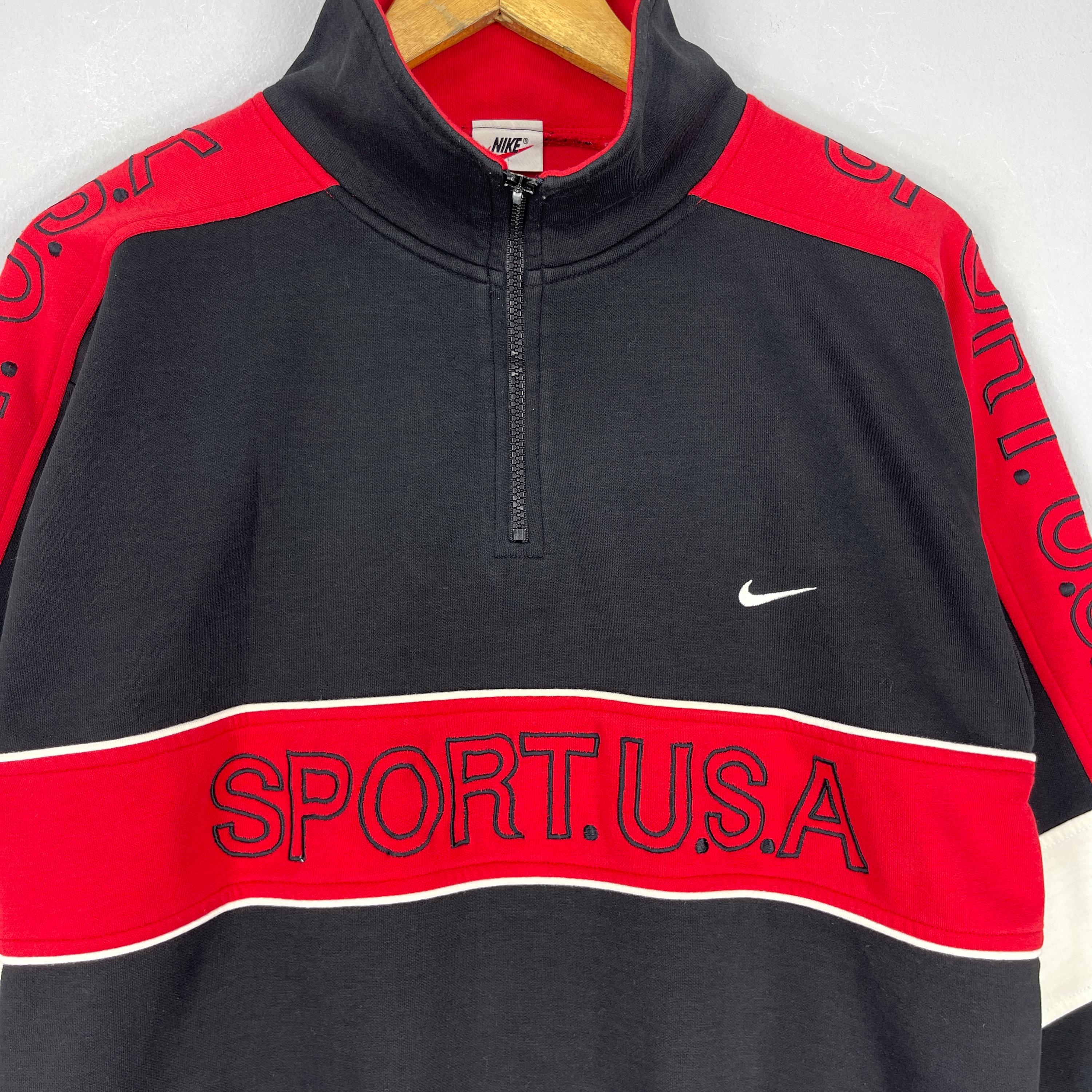 Vintage 90's NIKE Half Zipper Sweatshirt Medium Nike Swoosh Sport