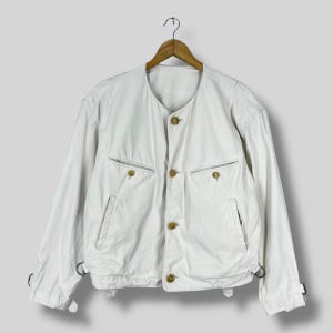 Vintage 90&#39;s ISSEY MIYAKE Riri Jacket Medium Japanese Designer Casual Style Jacket Issey Miyake Japan Buttons Jacket Women Beige Size M